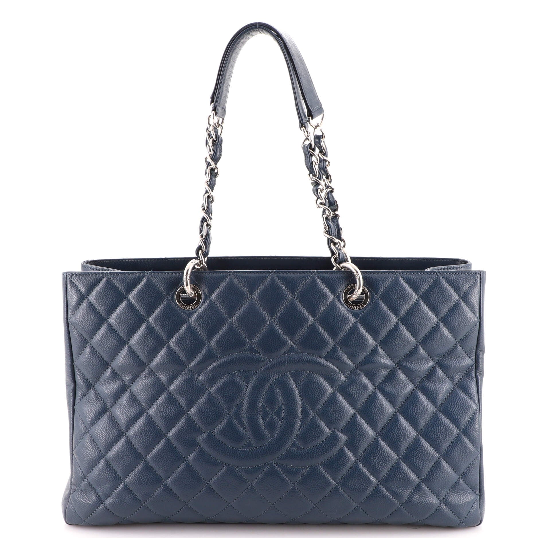 Grand Shopping Tote Quilted Caviar XL