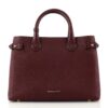 Banner Tote Leather and House Check Canvas Medium