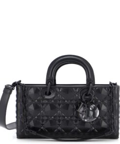 Ultra Matte Lady D-Joy Bag Diamond Motif Cannage Calfskin Medium
