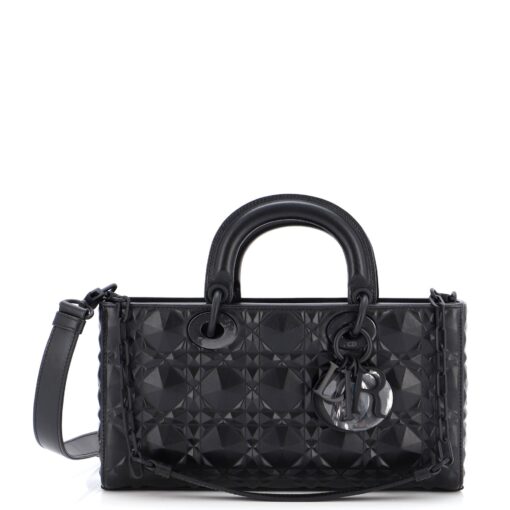 Ultra Matte Lady D-Joy Bag Diamond Motif Cannage Calfskin Medium
