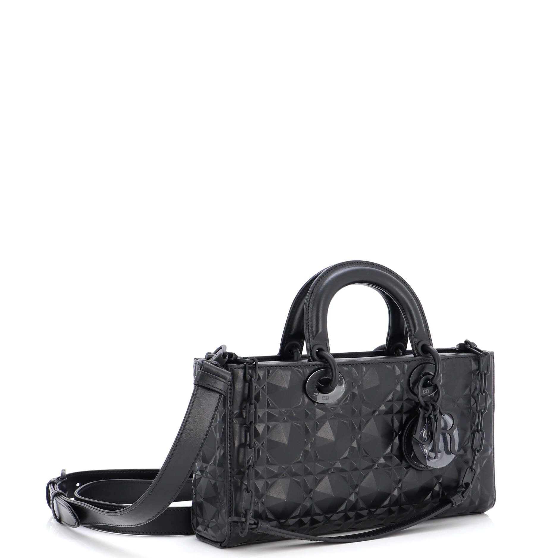 Ultra Matte Lady D-Joy Bag Diamond Motif Cannage Calfskin Medium - Image 2