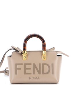 Logo By The Way Top Handle Bag Embossed Leather Mini