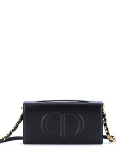 CD Signature Flap Bag Leather Mini