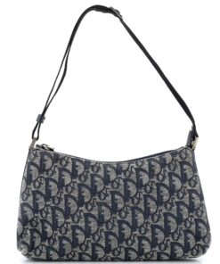 Vintage Trotter Pochette Shoulder Bag Diorissimo Canvas Small