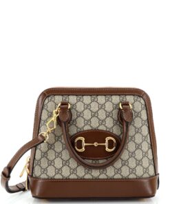 Horsebit 1955 Top Handle Bag GG Coated Canvas Small