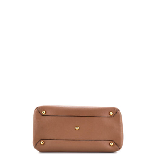 Banner Tote Leather and House Check Canvas Medium - Image 4