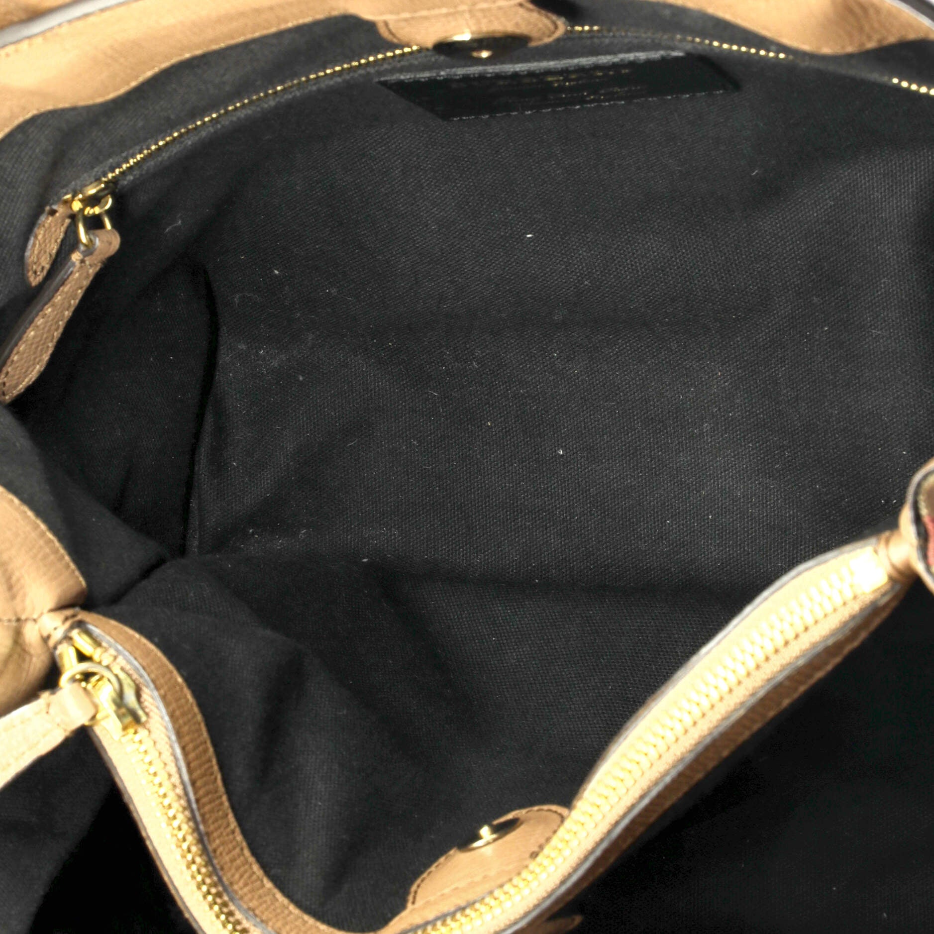 Banner Tote Leather and House Check Canvas Medium - Image 5