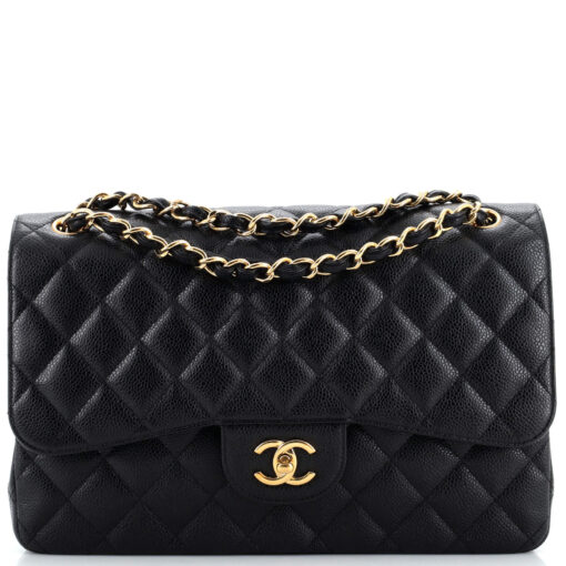 Classic Double Flap Bag Quilted Caviar Jumbo