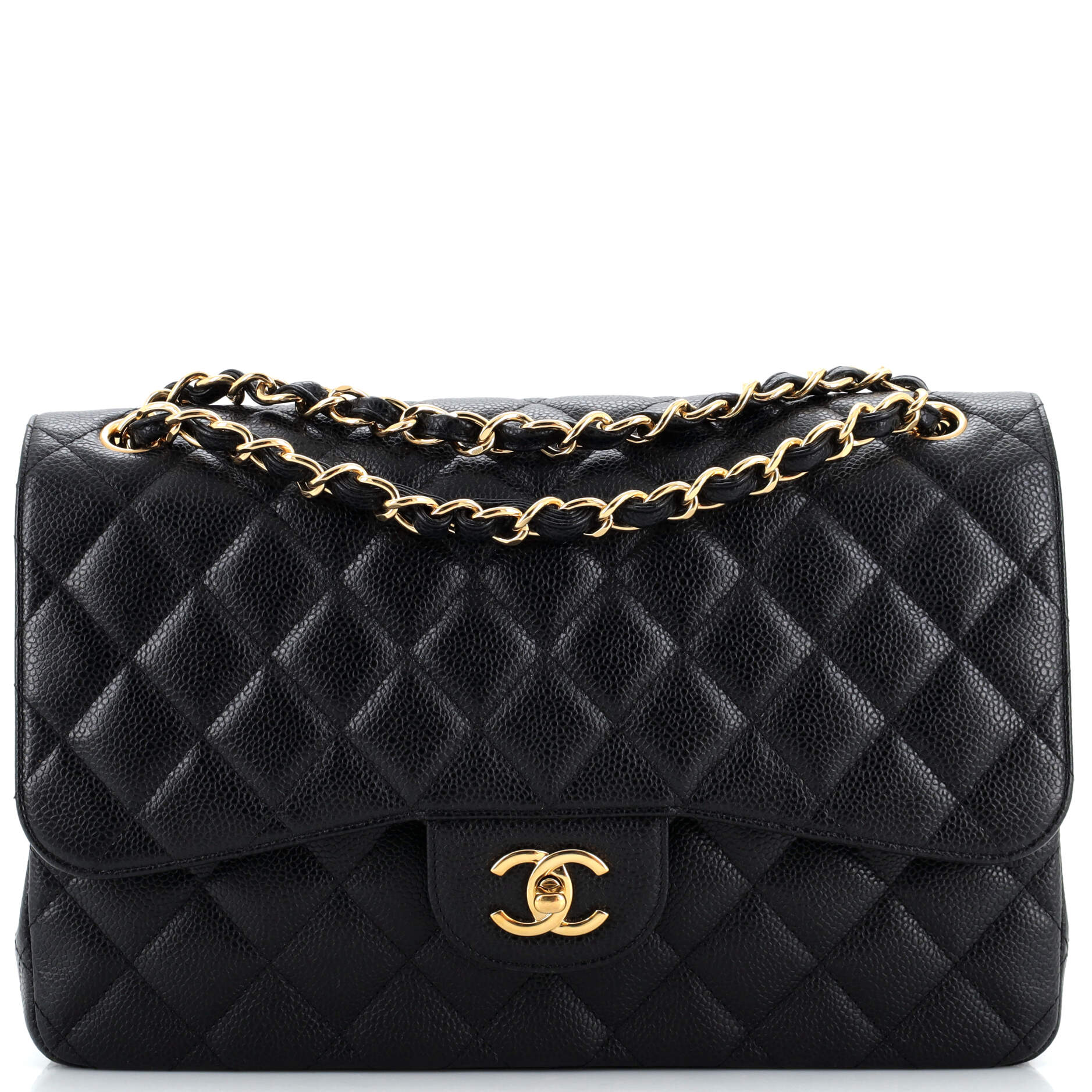 Classic Double Flap Bag Quilted Caviar Jumbo