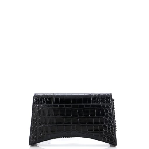 Hourglass Chain Wallet Crocodile Embossed Leather - Image 3