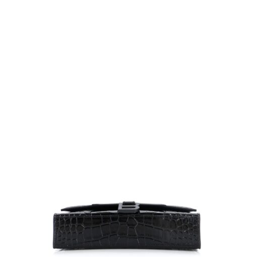 Hourglass Chain Wallet Crocodile Embossed Leather - Image 4