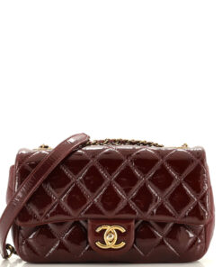 CC Eyelet Flap Bag Quilted Patent Small