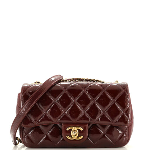 CC Eyelet Flap Bag Quilted Patent Small