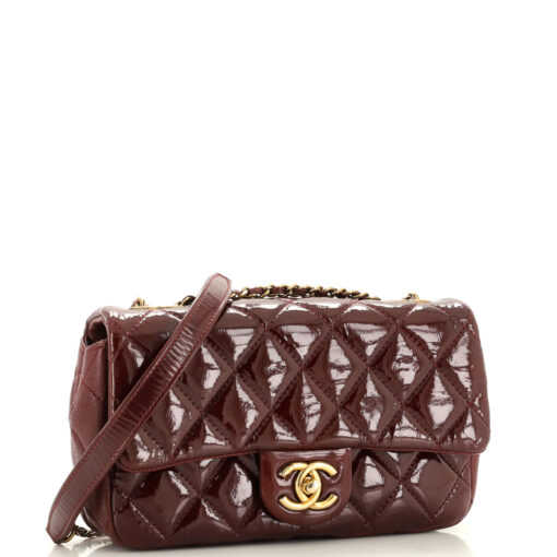 CC Eyelet Flap Bag Quilted Patent Small - Image 2