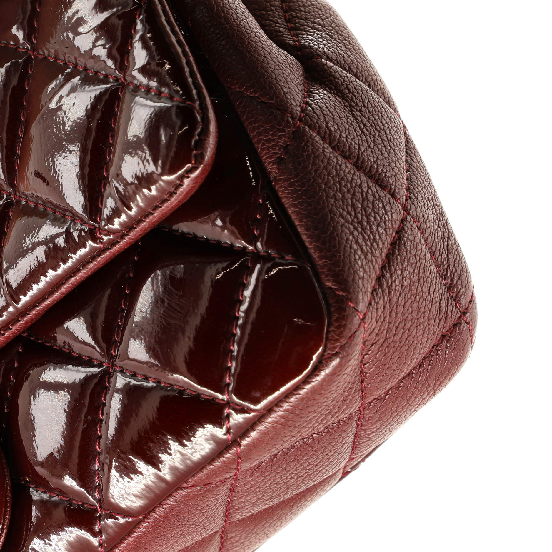 CC Eyelet Flap Bag Quilted Patent Small - Image 6
