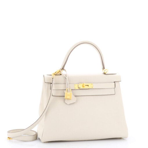 Kelly Handbag Light Togo with Gold Hardware 28 - Image 3