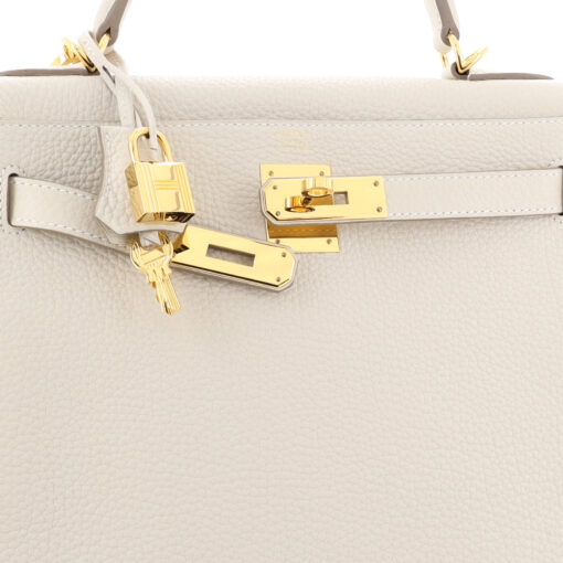 Kelly Handbag Light Togo with Gold Hardware 28 - Image 7