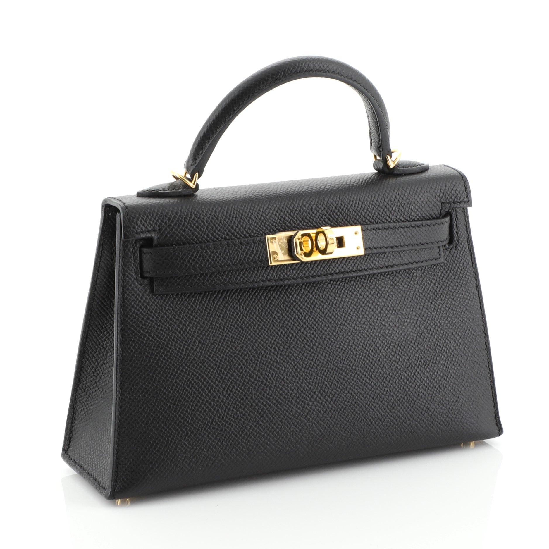 Kelly Mini II Handbag Noir Epsom with Gold Hardware 20 - Image 3
