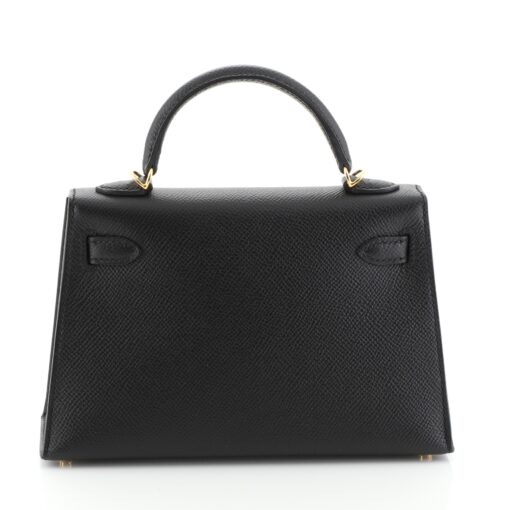 Kelly Mini II Handbag Noir Epsom with Gold Hardware 20 - Image 4