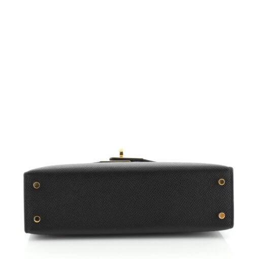Kelly Mini II Handbag Noir Epsom with Gold Hardware 20 - Image 5