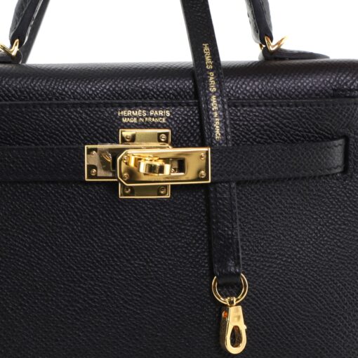 Kelly Mini II Handbag Noir Epsom with Gold Hardware 20 - Image 7