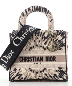 Lady D-Lite Bag Embroidered Canvas Medium
