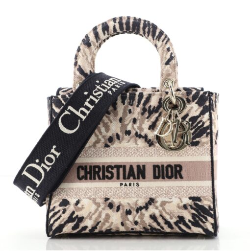 Lady D-Lite Bag Embroidered Canvas Medium