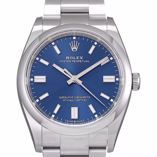 Rolex Oyster Perpetual 41 mm, Zifferblatt blau, tadeloser Zustand(neu),mit papier - Image 2