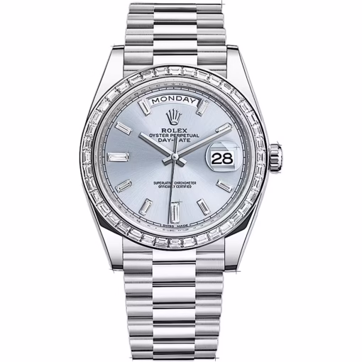 Rolex Day-Date 40, Arabic Numerals, Platinum, Diamond Bezel - Image 3