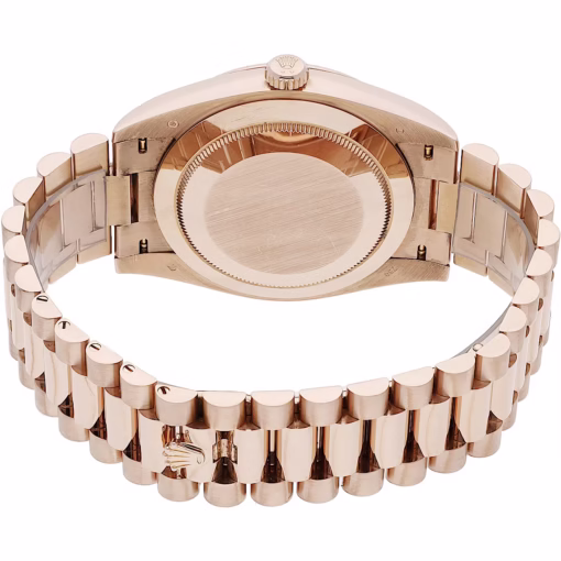 Rolex Day-Date 40 NEW 2024 Chocolate Brown Baguette Diamond Dial Rose Gold President Bracelet - Image 4
